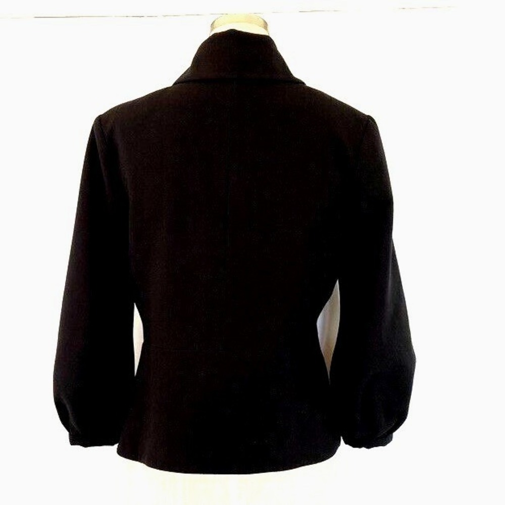 CAbi Abbott Jacket Blazer #3027 Puff Statement Sleeve Button Front Black Sz 4 - Picture 4 of 12
